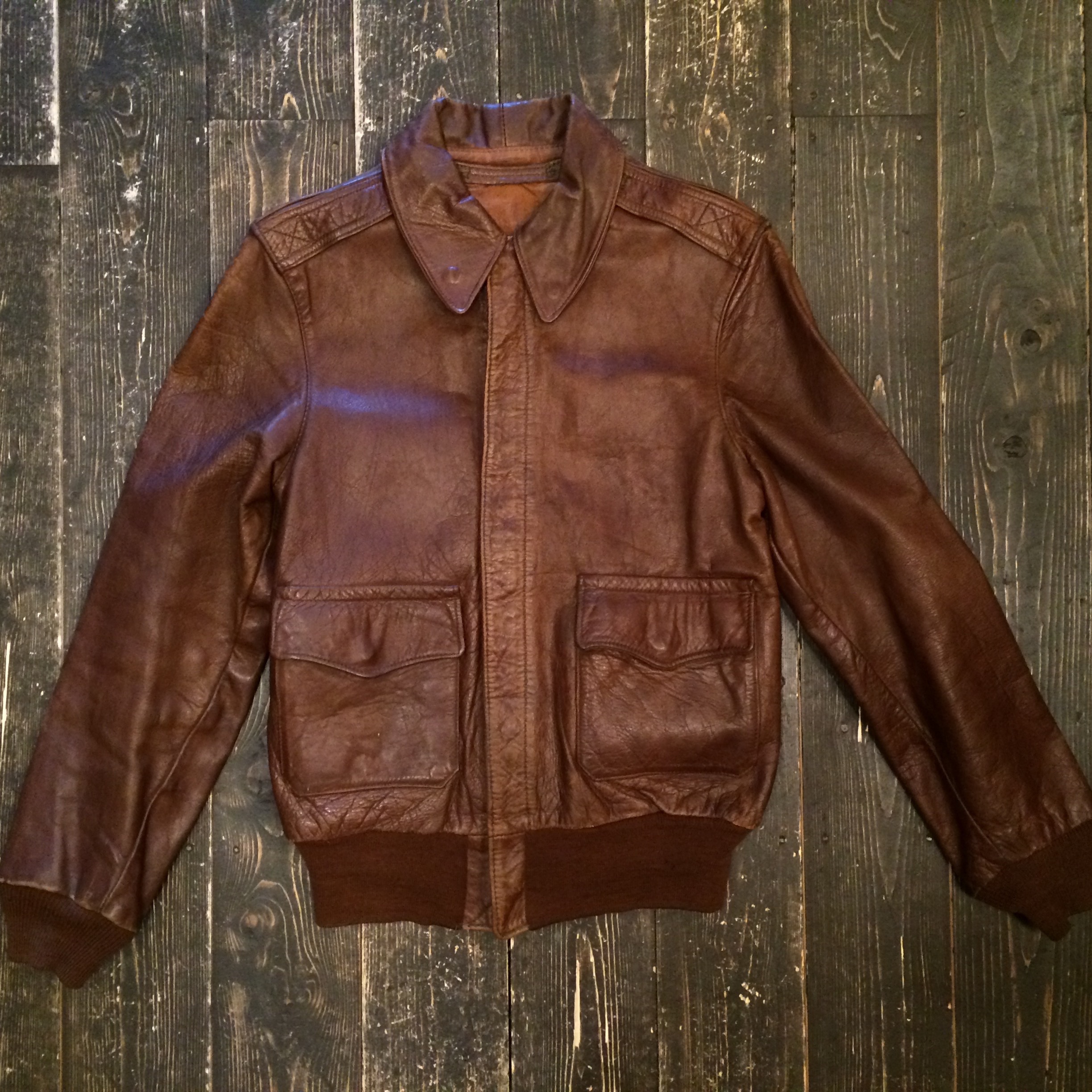 40s Type A-2 leather flight jacket ジャケット