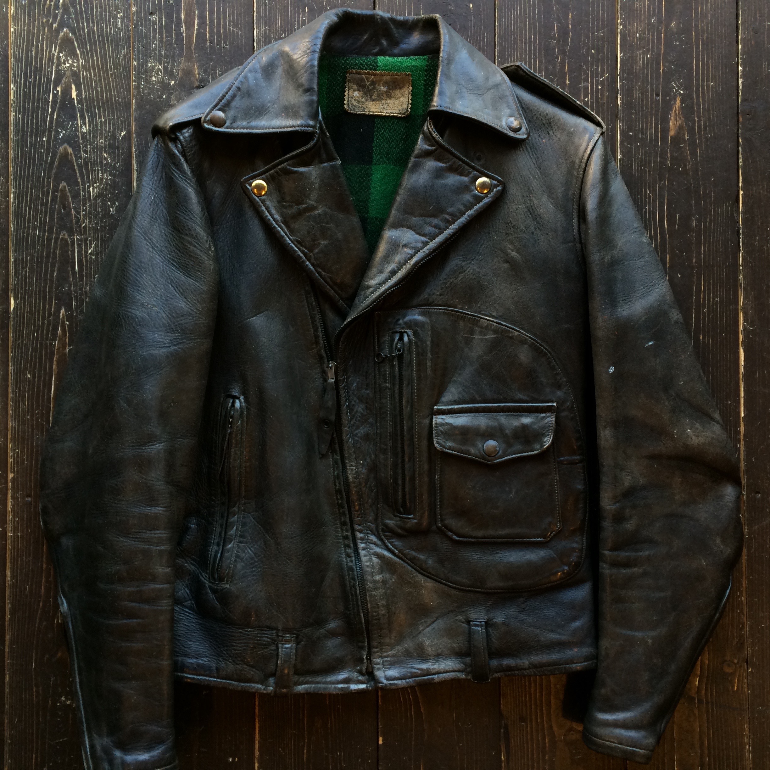 50's HERCULES D-pocket leather jacket | Button Up Clothing