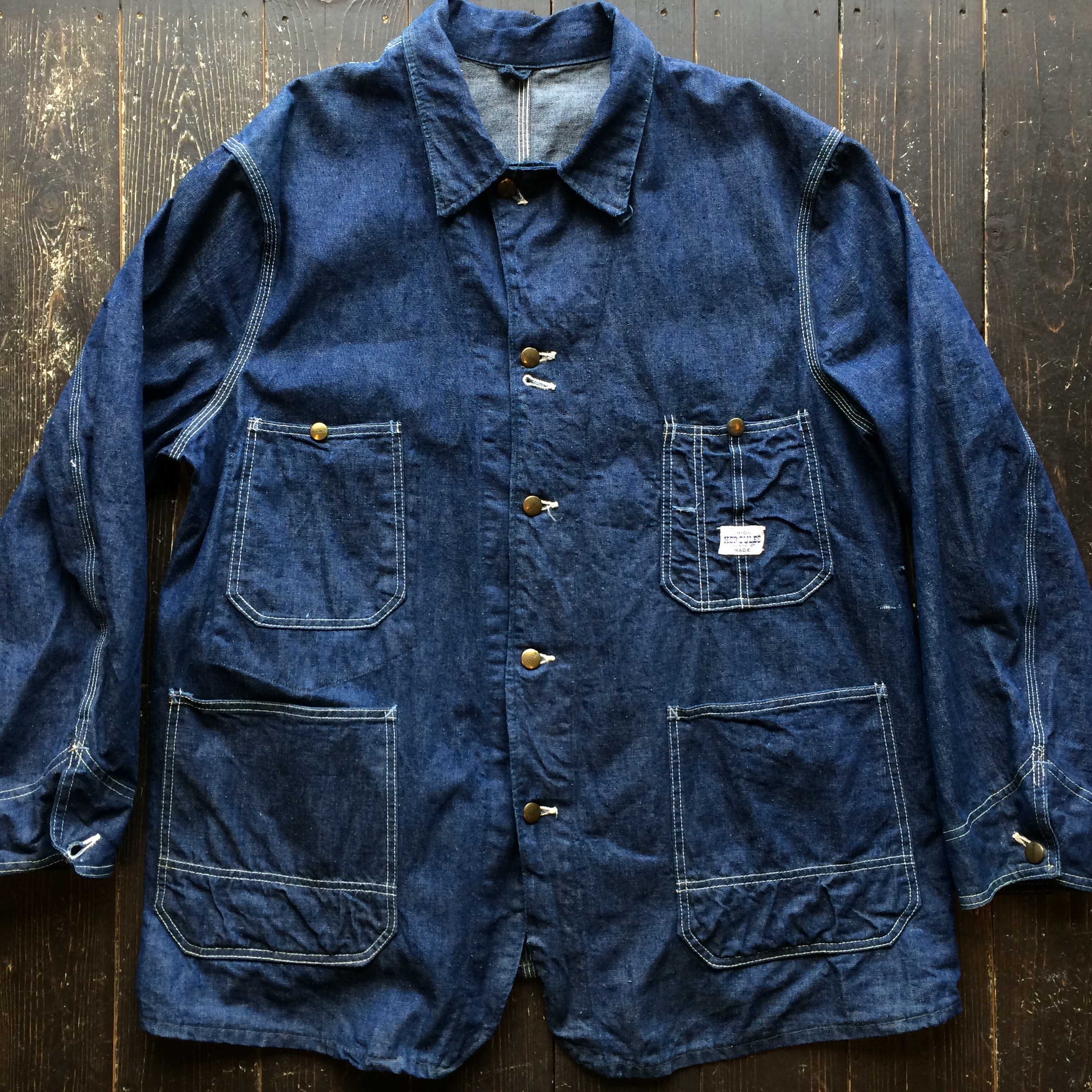 50's HERCULES denim chore jacket | Button Up Clothing