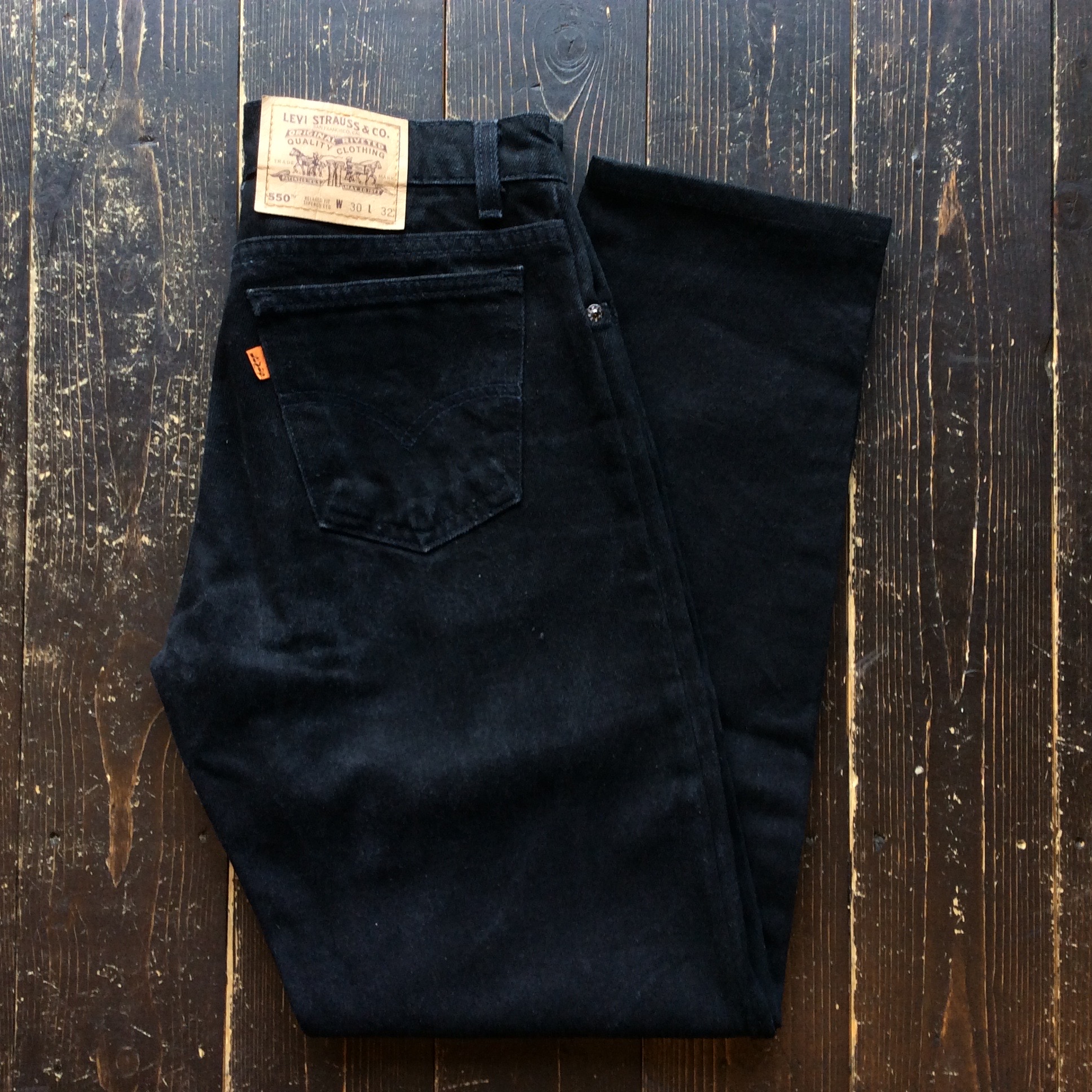 90's Levi's 550 black made in U.S.A. | Button Up Clothing