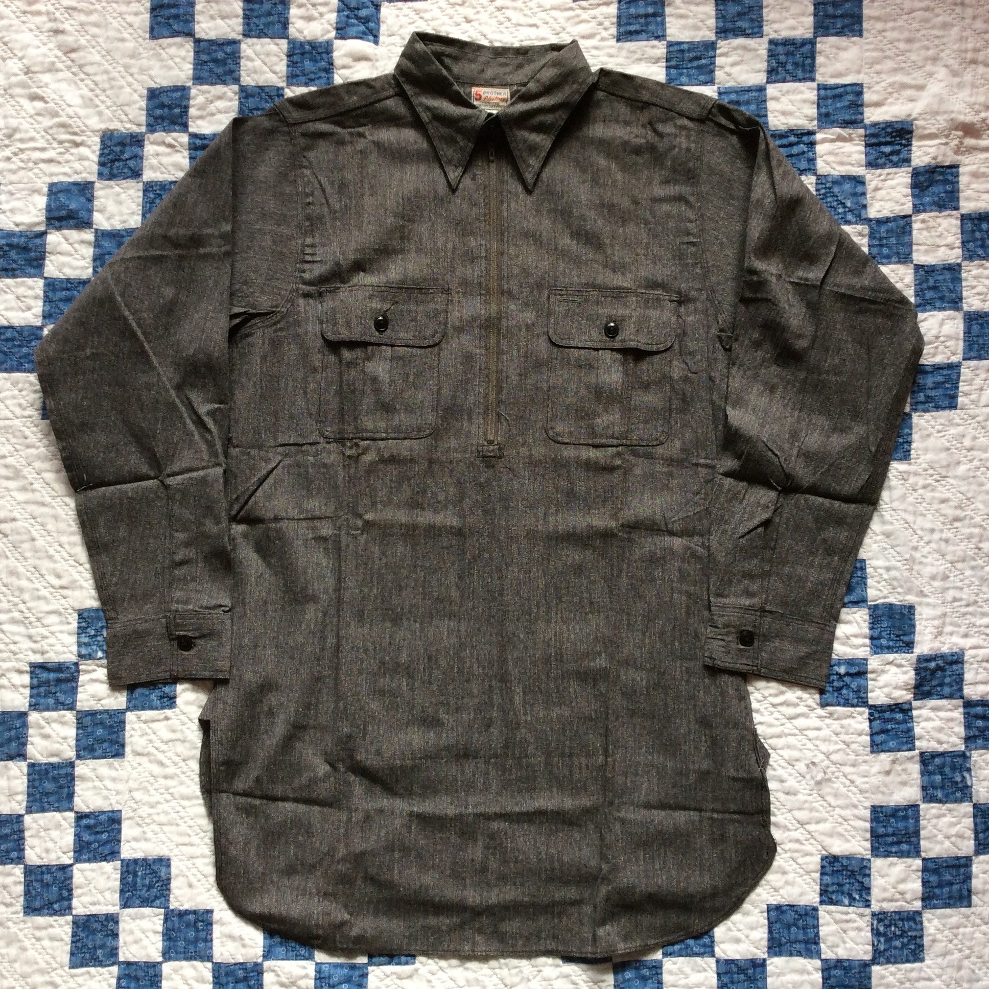 NOS ~50's 5Brother half-zip shirt | Button Up Clothing